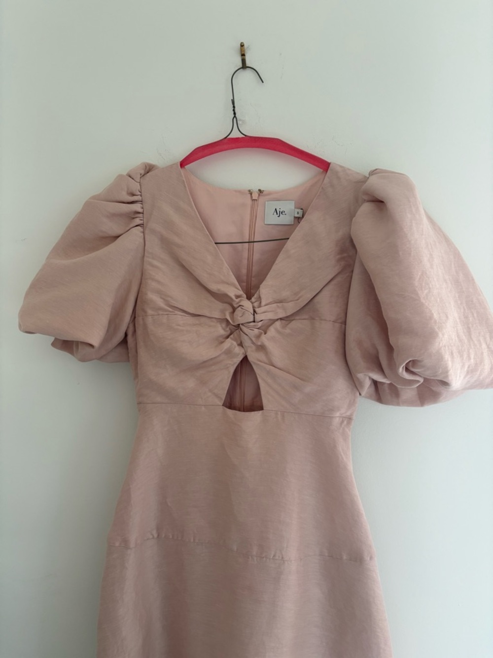 Aje pink puff sleeve midi dress - Picture 6 of 9